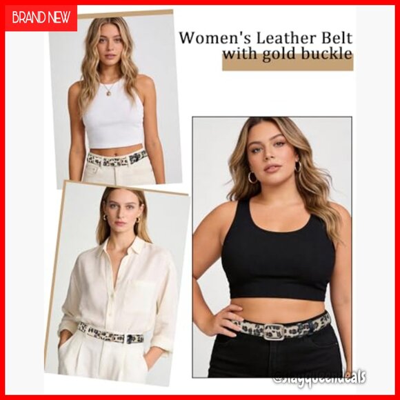 Reversible PU Leather Belt with Gold Buckle for Jeans main image 5